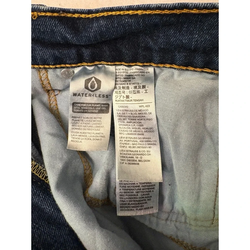 Levis 505 Regular Fit Jeans Mens 35x32 Dark Wash Blue Straight Leg Denim